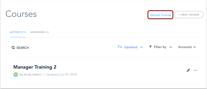 Upload Course