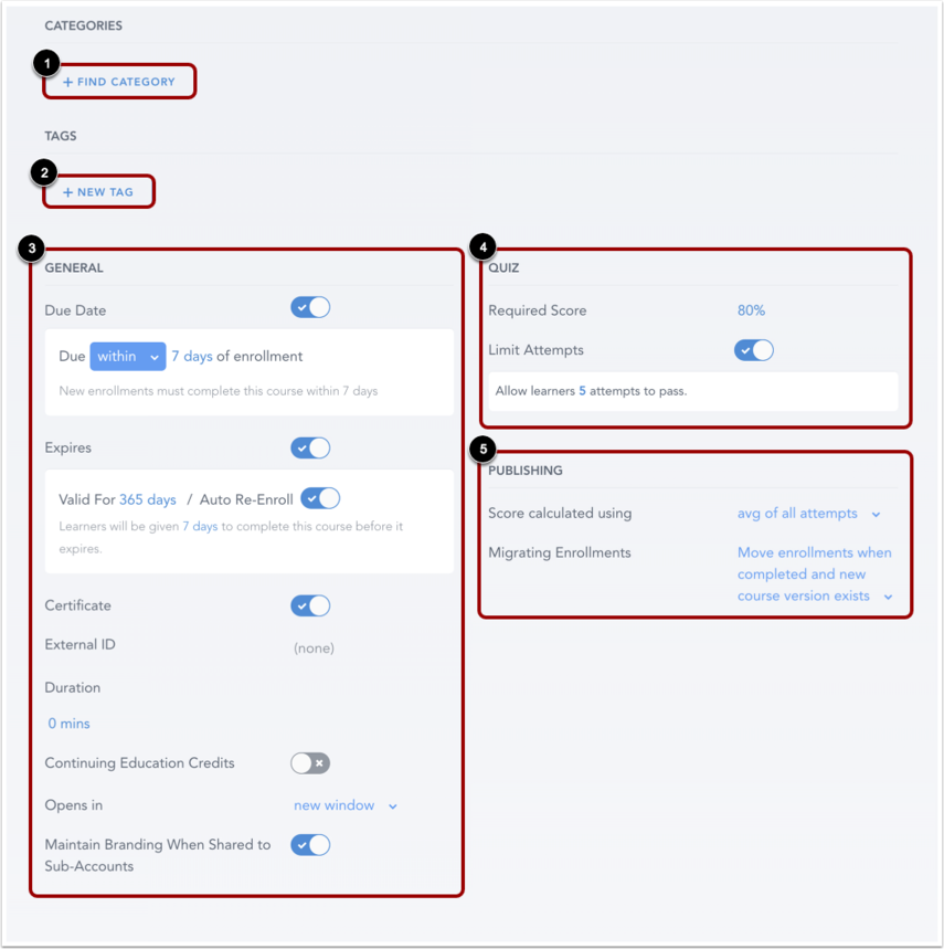 Configure Course Settings