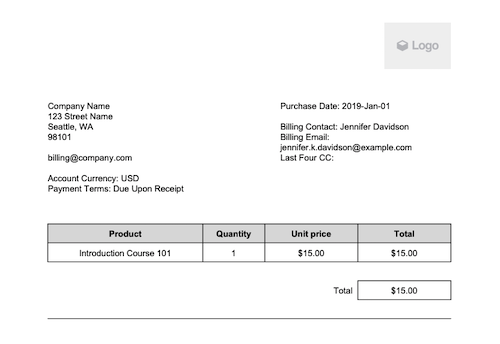 Sample Receipt Format