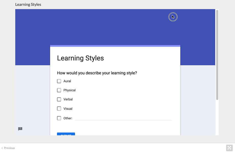 Google Embed A Google Form Into A Lesson And View Student Responses 