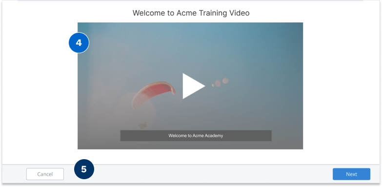Example of accessible navigation buttons in a lesson.